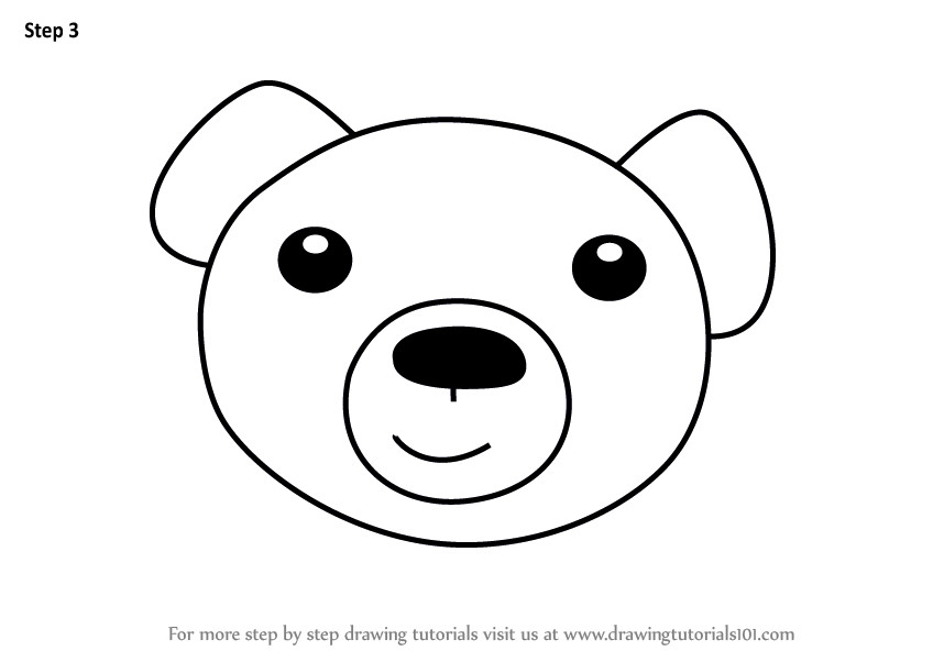 848x602 How To Draw A Face For Kids Learn How To Draw A Polar Bear Face