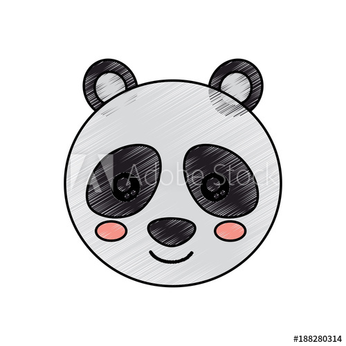 500x500 Cute Animal Panda Bear Head Baby Vector Illustration Drawing