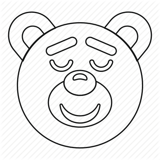 512x512 Bear, Line, Outline, Sleeping, Teddy, Thin, Toy Icon