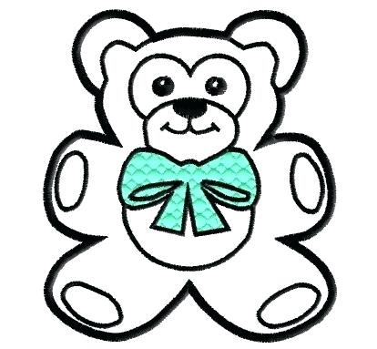 414x383 Teddy Bear Outline