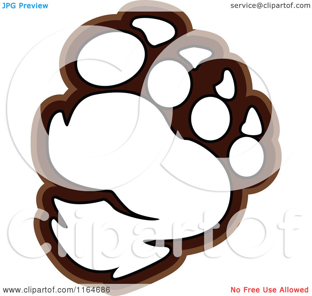 1080x1024 Cartoon Of A Bear Paw Outlined