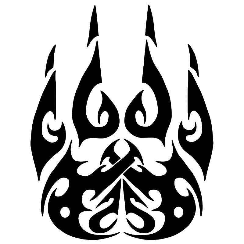800x800 Tribal Bear Paw Vinyl Sticker