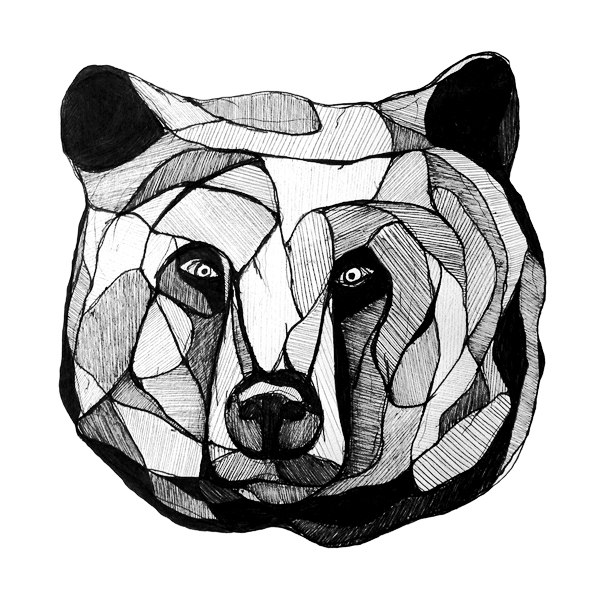 600x600 Polar Bear Skull Drawing