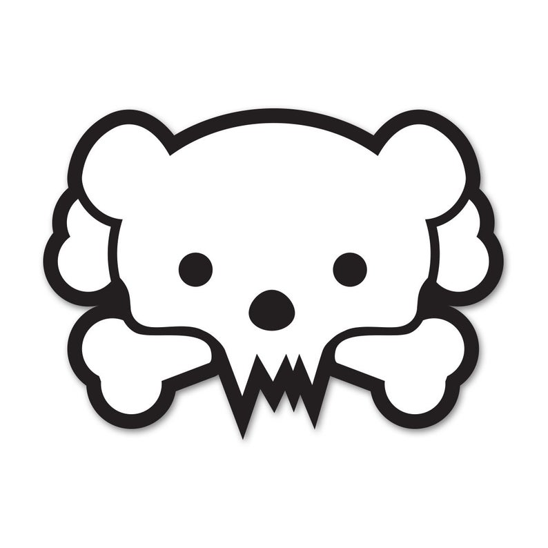 794x794 Toxic Teddy Bear Skull Vinyl Sticker Etsy