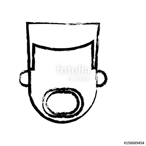 500x500 Head Man Male Mustache And Beard Person Sketch Vector Illustration
