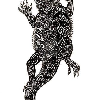 336x336 Bearded Dragon Cartoon Drawing Easy Iguana Head Pet Pages