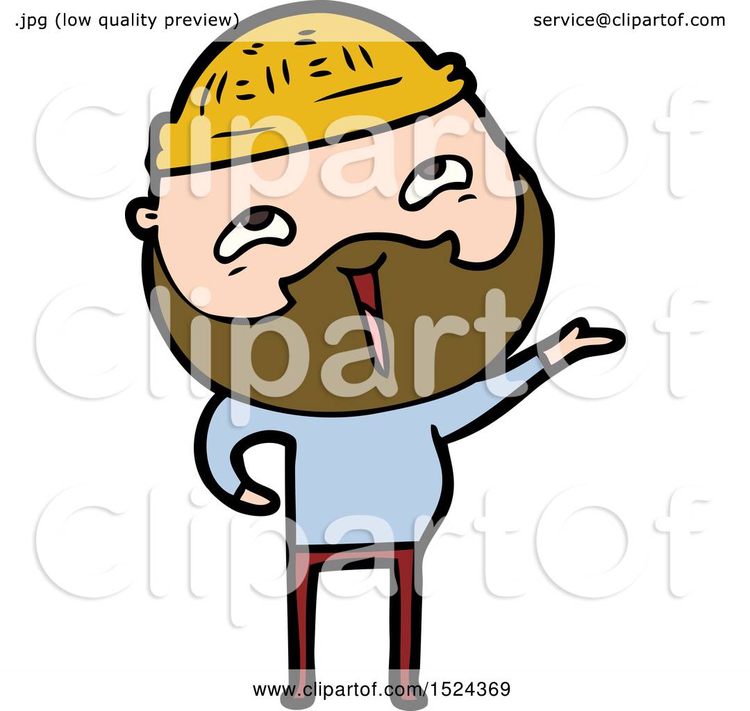 1080x1024 Cartoon Happy Bearded Man
