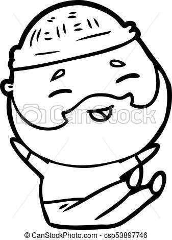 337x470 Cartoon Happy Bearded Man