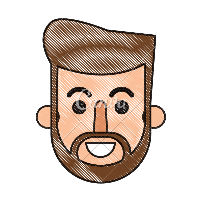 800x800 Drawing Face Bearded Man Hipster Cartoon