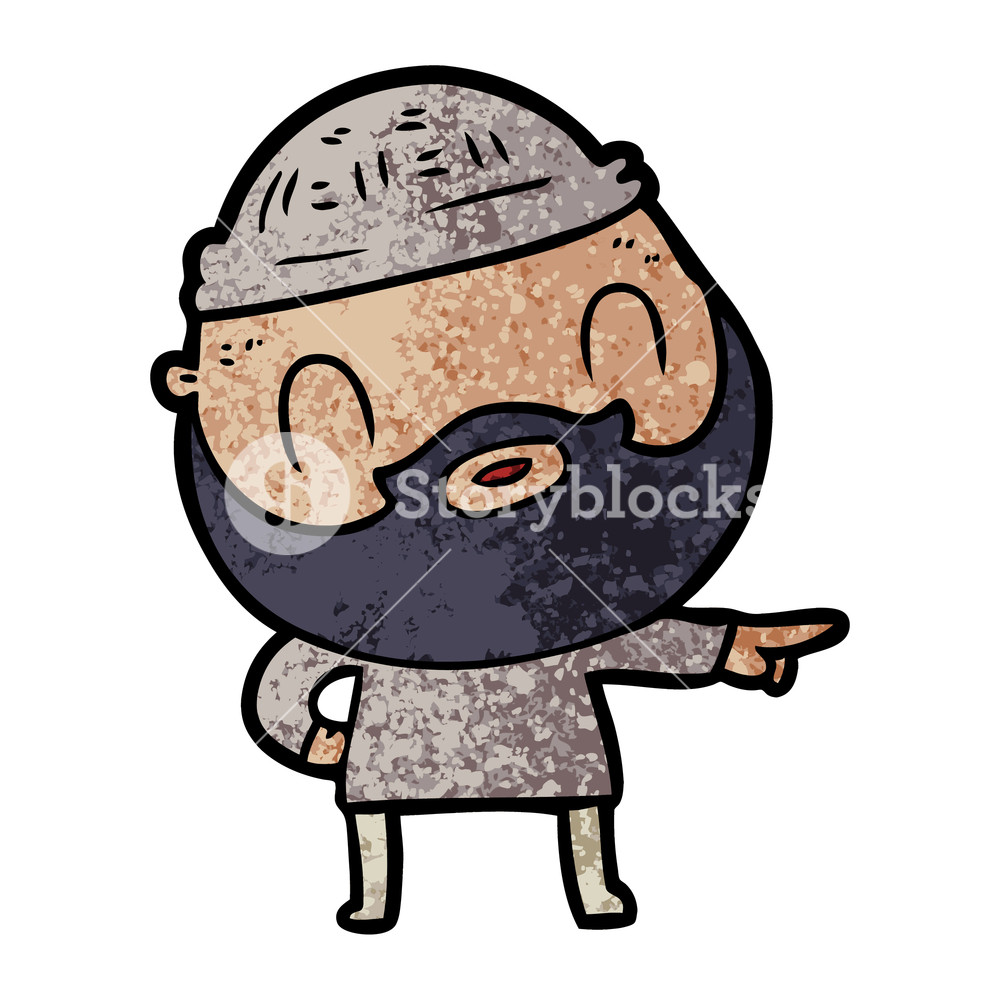 1000x1000 Cartoon Bearded Man Royalty Free Stock Image