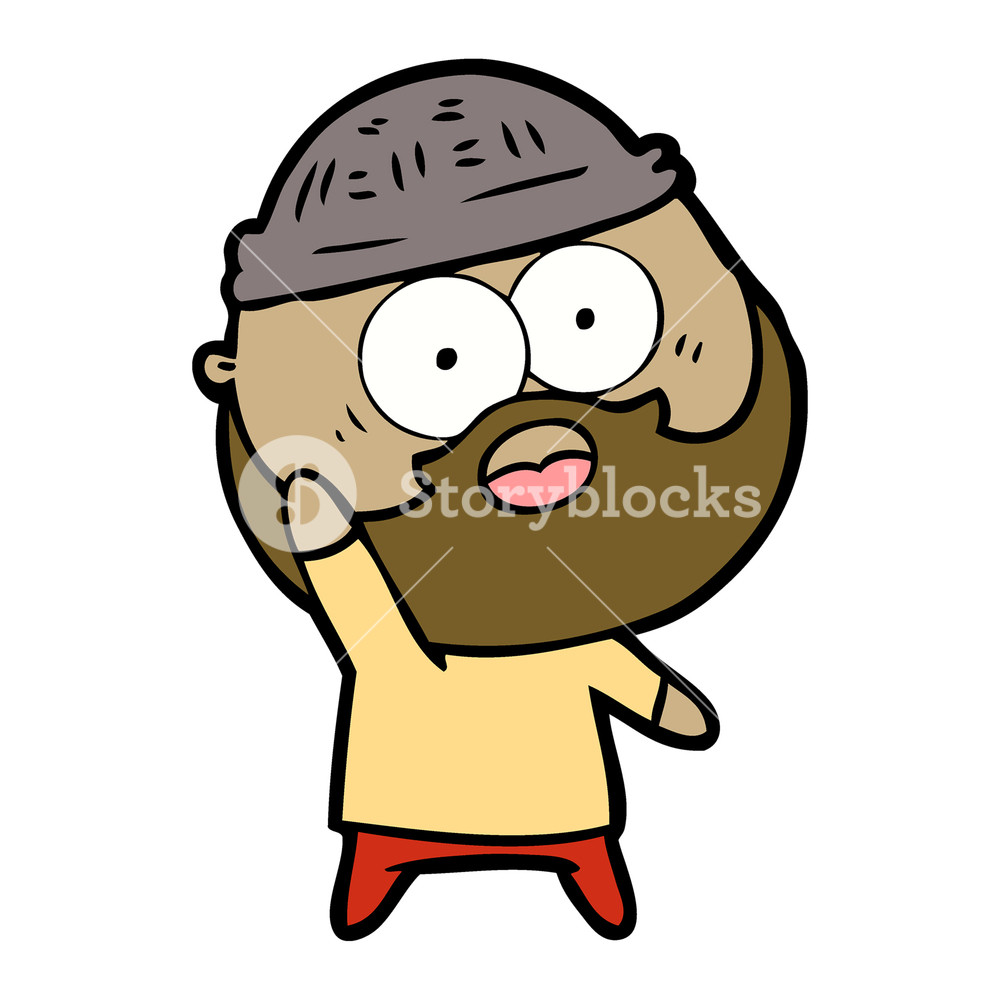 1000x1000 Cartoon Bearded Man Holding Up Hand Royalty Free Stock Image