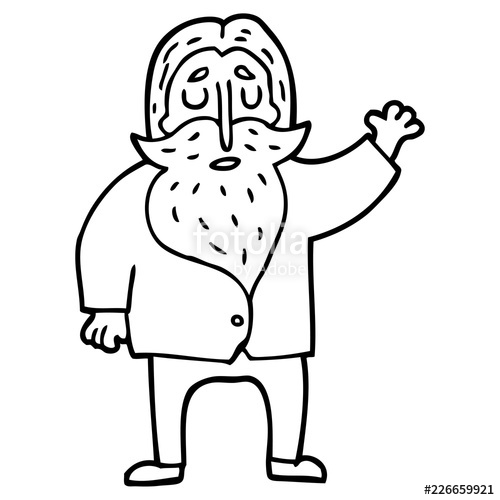 500x500 Line Drawing Cartoon Bearded Man Stock Image And Royalty Free