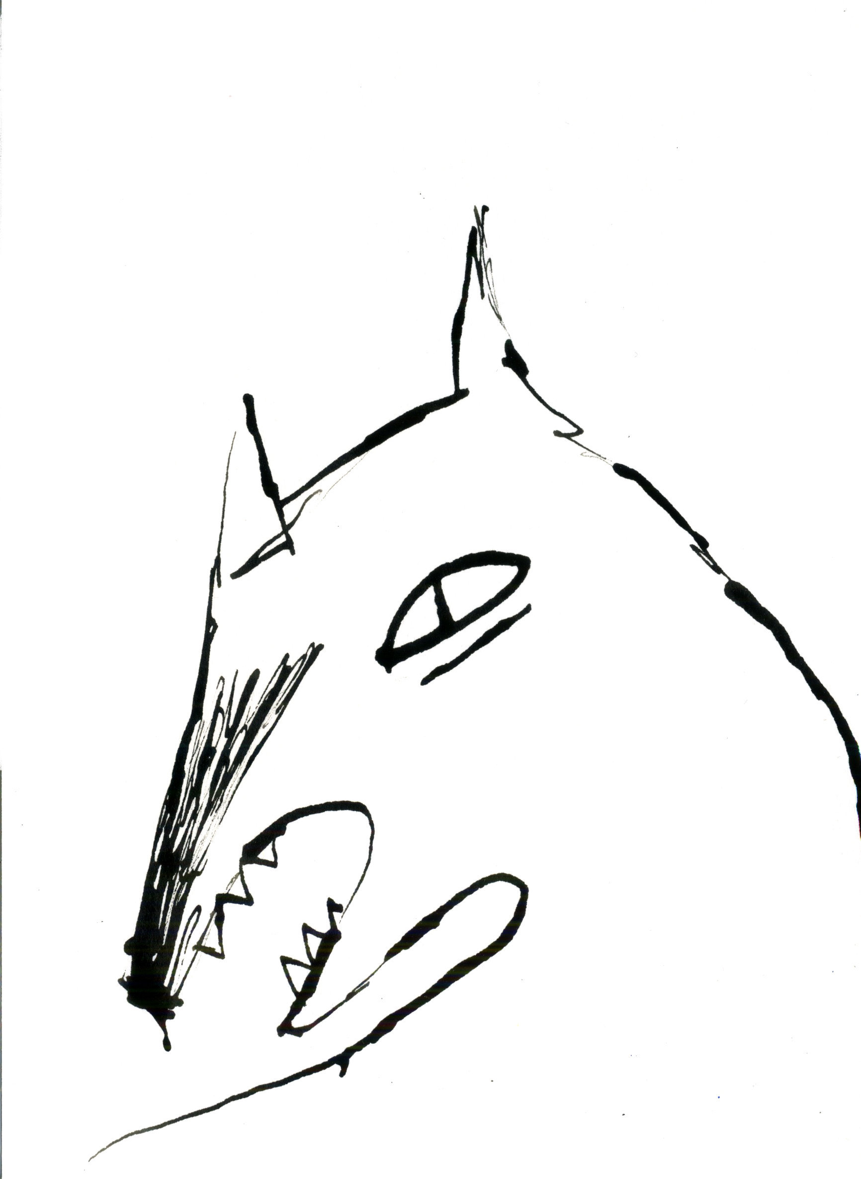 1732x2371 Fierce Beast Ink Line Drawing Number Etsy