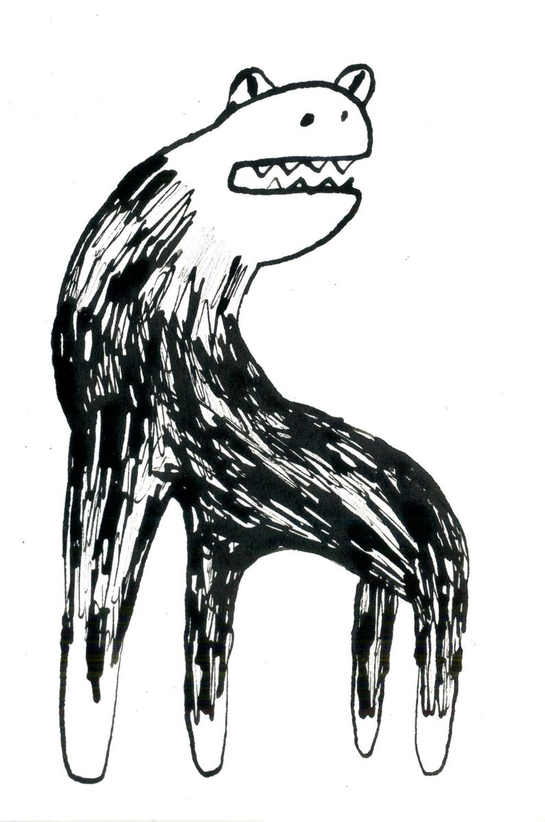 794x1198 Frog Beast Hybrid Ink Drawing Number Etsy