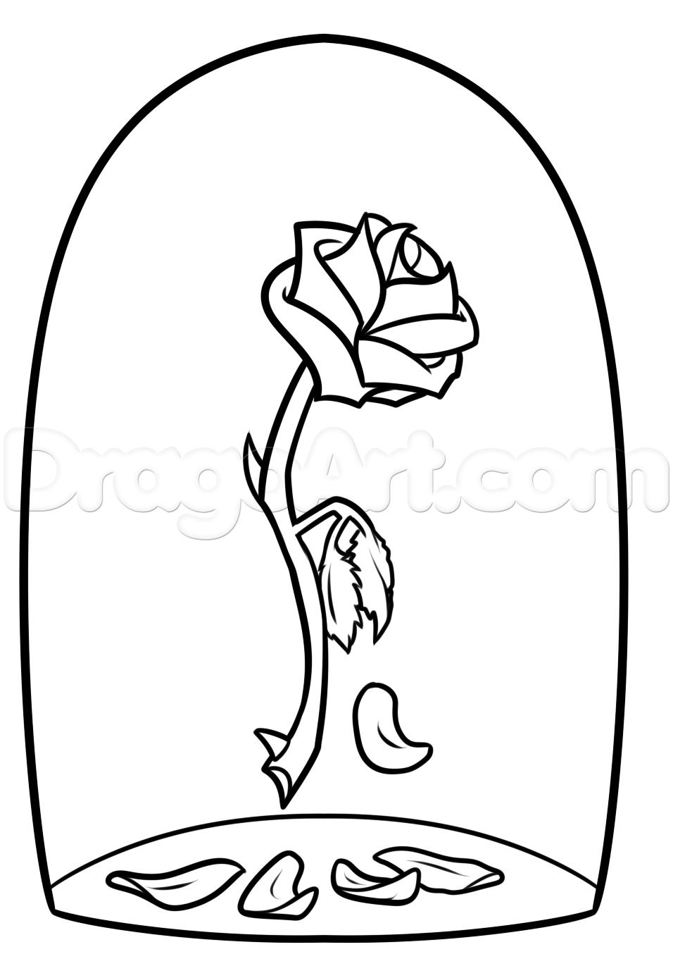 956x1371 Beauty And The Beast Rose Drawing Step Crafty Inspirations