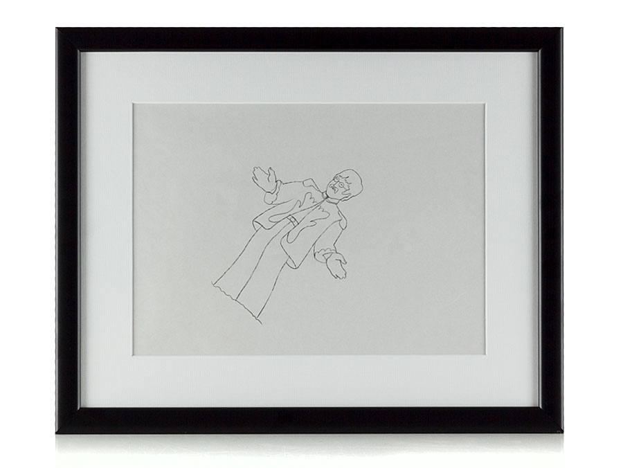 900x676 Original Beatles Drawing J Lennon In Yellow Submarine