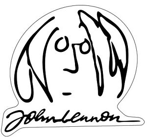 300x286 John Lennon Signature Sticker The Beatles Drawing Logo X Ebay