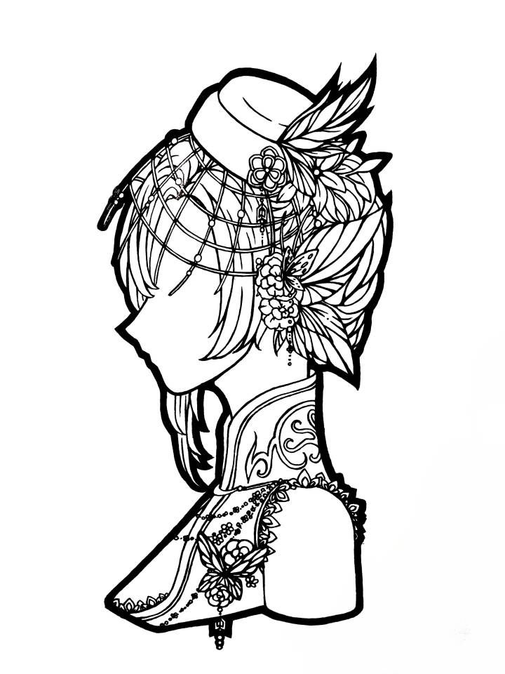 720x960 Coloring Art, Beautiful Anime Girl, Drawings