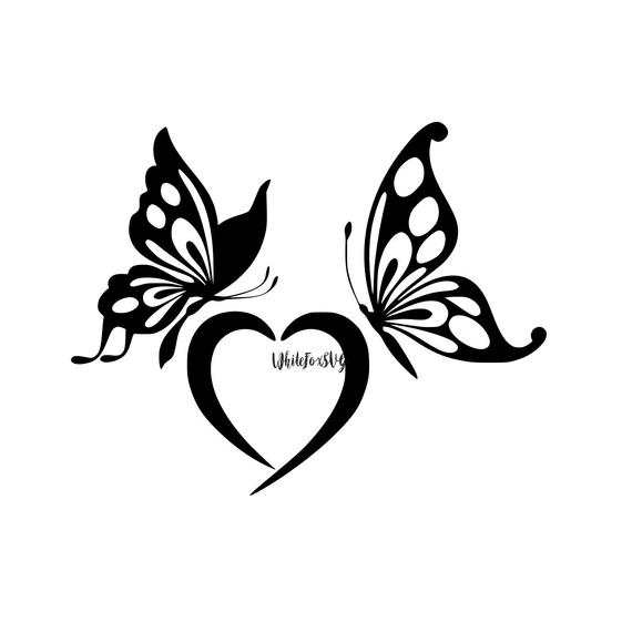 570x570 Beautiful Butterfly Heart Love Symbol Garden Etsy