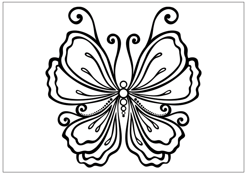 842x595 Printable Fun Butterfly Coloring Pages For Kids