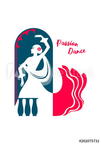 350x500 Color Graphic Cartoon Drawing Of A Beautiful Spanish Flamenco