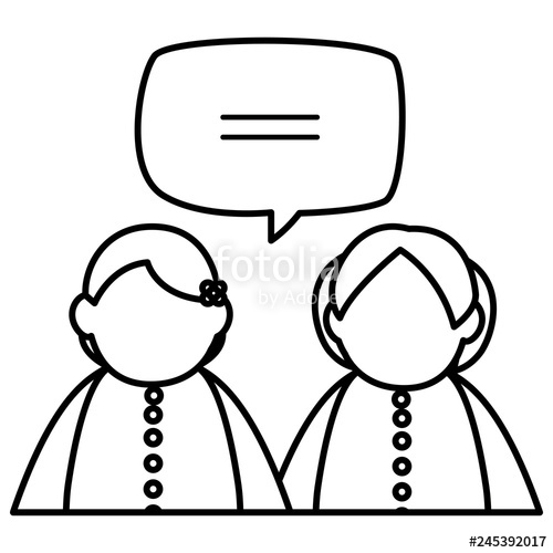 500x500 Beautiful Little Girls Couple With Speech Bubbles Stock Image