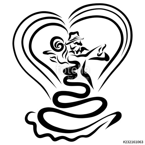 500x500 Beautiful Couple In Love Performs Sensual Dance, Heart Stock