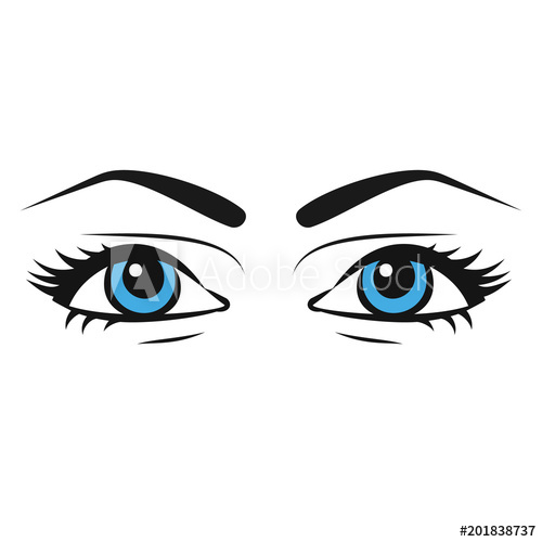500x500 Female Eyes Beautiful Painted Woman Eyes In Sketch Style Veki