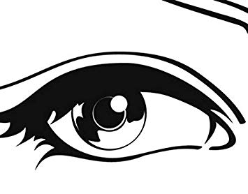 355x278 Wall Decal Beautiful Eyes, Color White