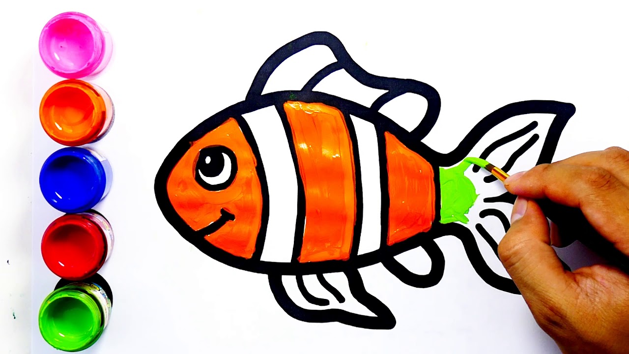 1280x720 Beautiful Fish Drawing And Coloring