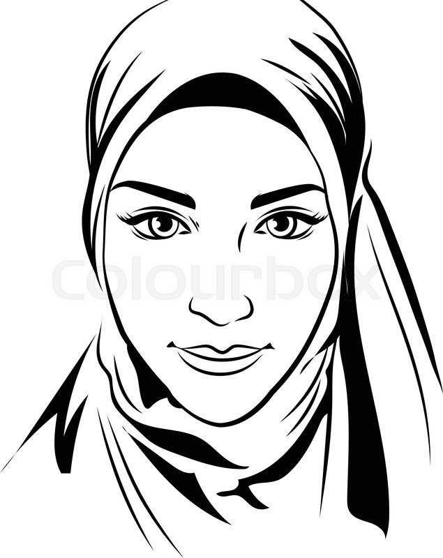 635x800 Portrait Of Muslim Beautiful Girl In Stock Vector Colourbox