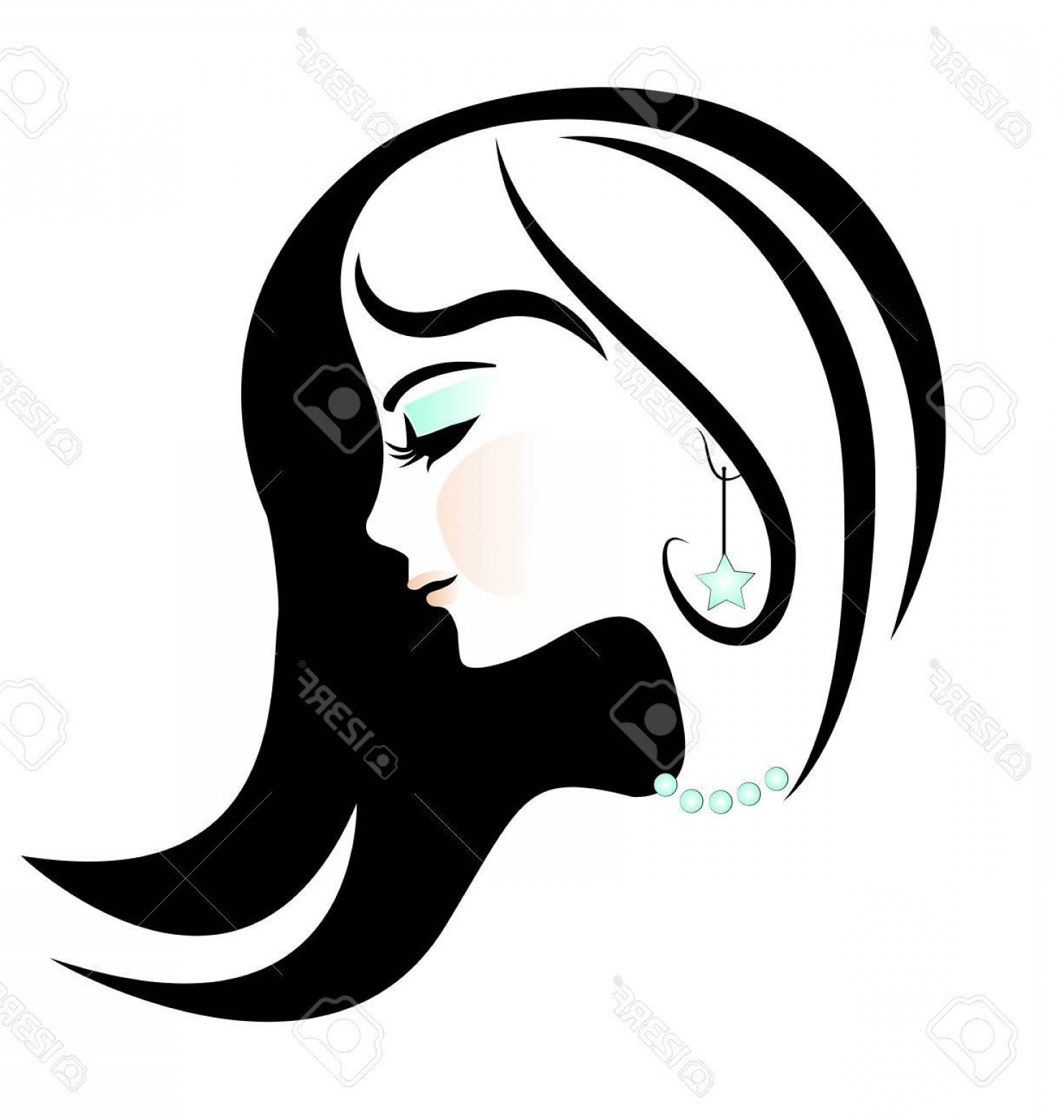 1482x1560 Beautiful Green Eyes Woman Face Silhouette Vector Soidergi
