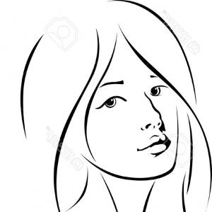 300x300 Beauty Girl Face Sketch Woman Vector Lazttweet