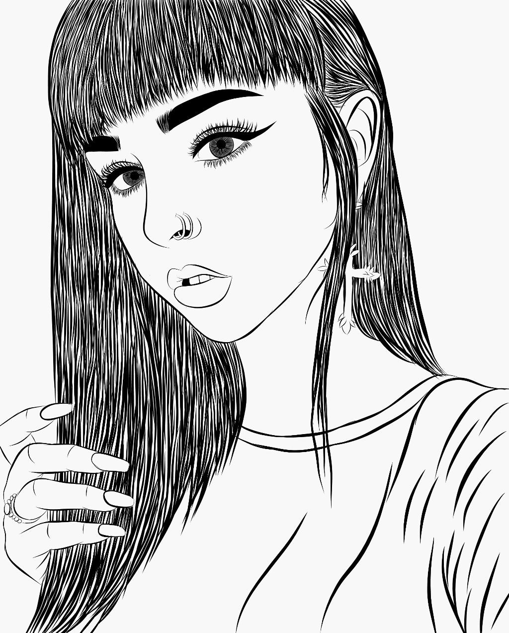 1024x1273 Girl Face Drawing Sketch Awesome Art Beautiful Famous Girl Cute