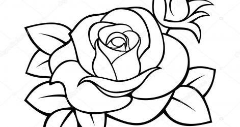 471x250 Colored Drawing Of A Rose Black Tattoo And Heart Easy Step