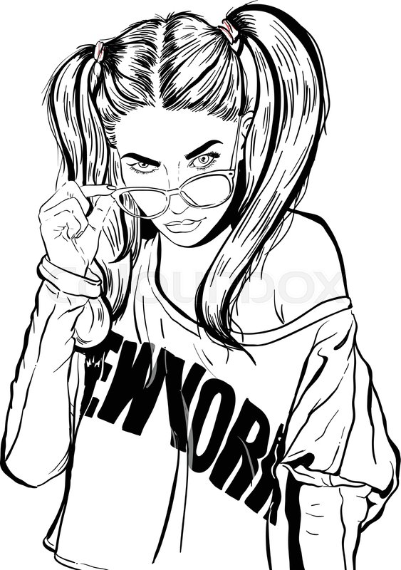 563x800 Beautiful Young Woman Fashion Lady In Stock Vector Colourbox