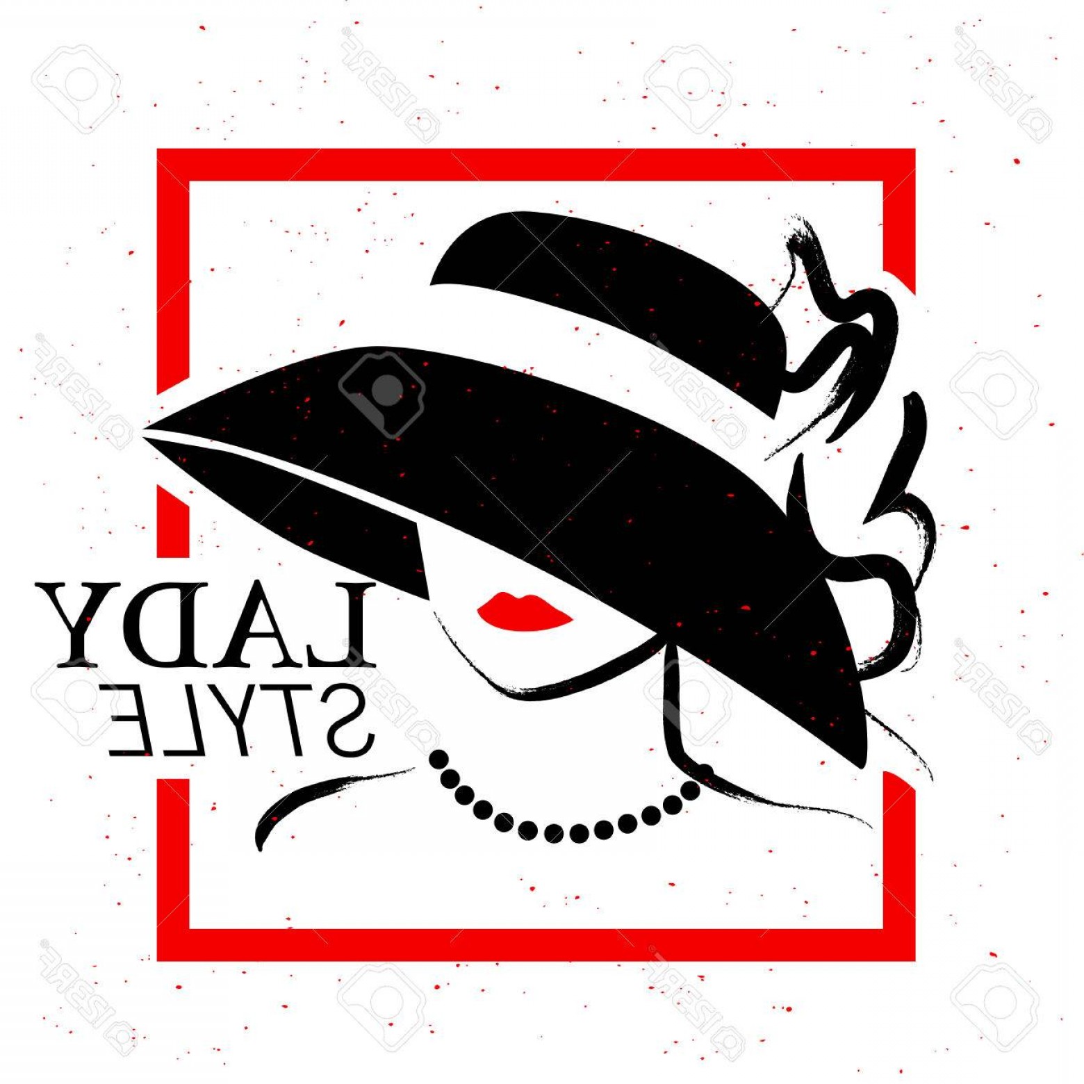 1560x1560 Photostock Vector Vector Hand Drawn Beautiful Lady In Hat Portrait