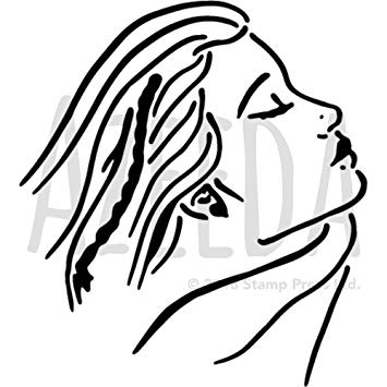 355x355 Azeeda 'beautiful Lady' Wall Stencil Template