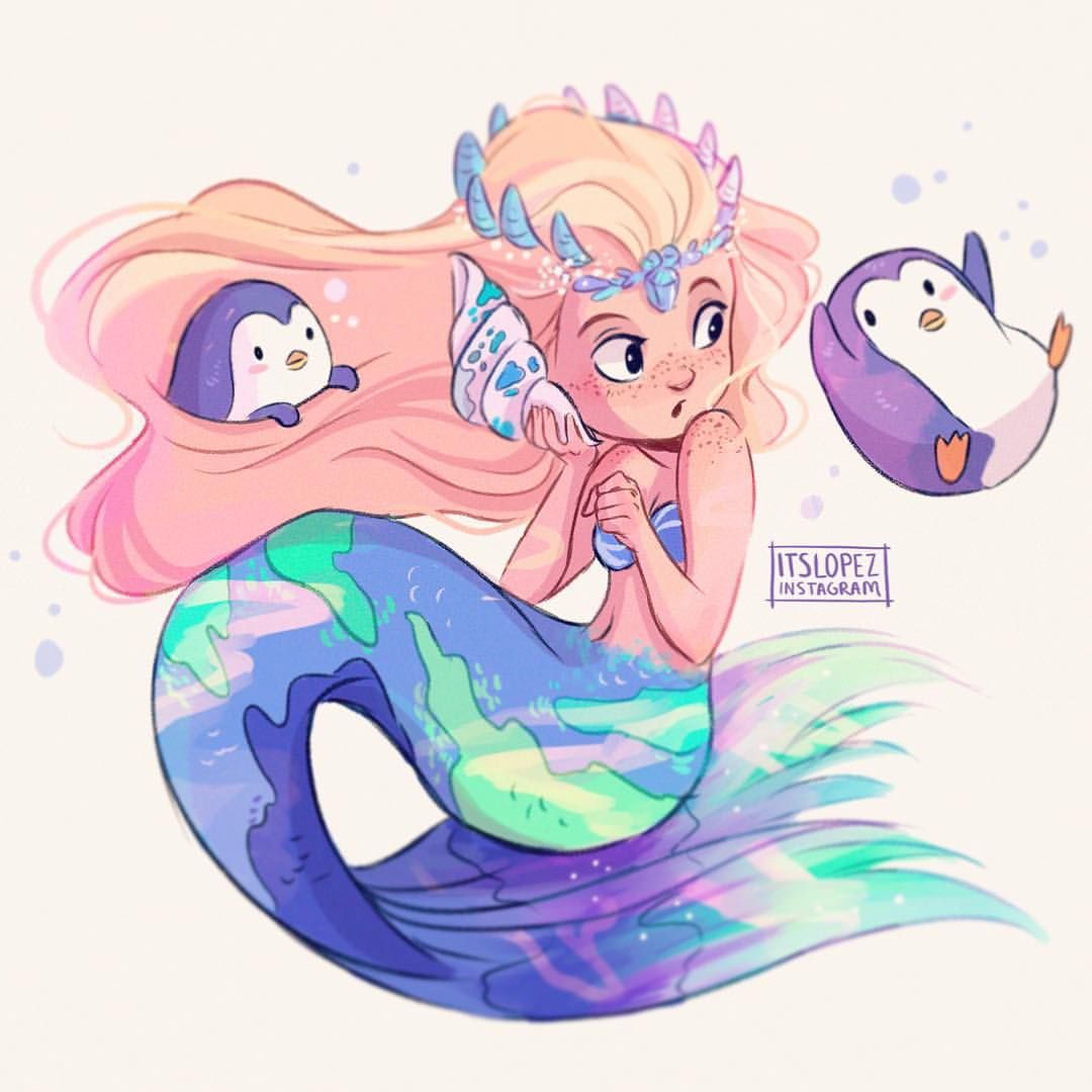 1080x1080 Anime Mermaid Drawings, Mermaid Art, Itslopez