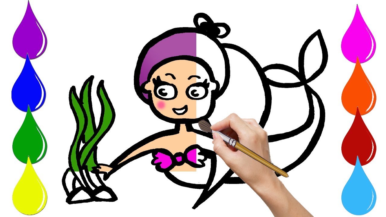 1280x720 Cartoon For Kids, How To Draw Beautiful Mermaid