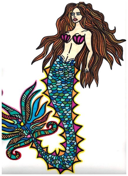 436x600 Beautiful Mermaid Drawings Fine Art America
