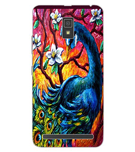 445x500 Colourcraft Beautiful Peacock Drawing Design Back Case