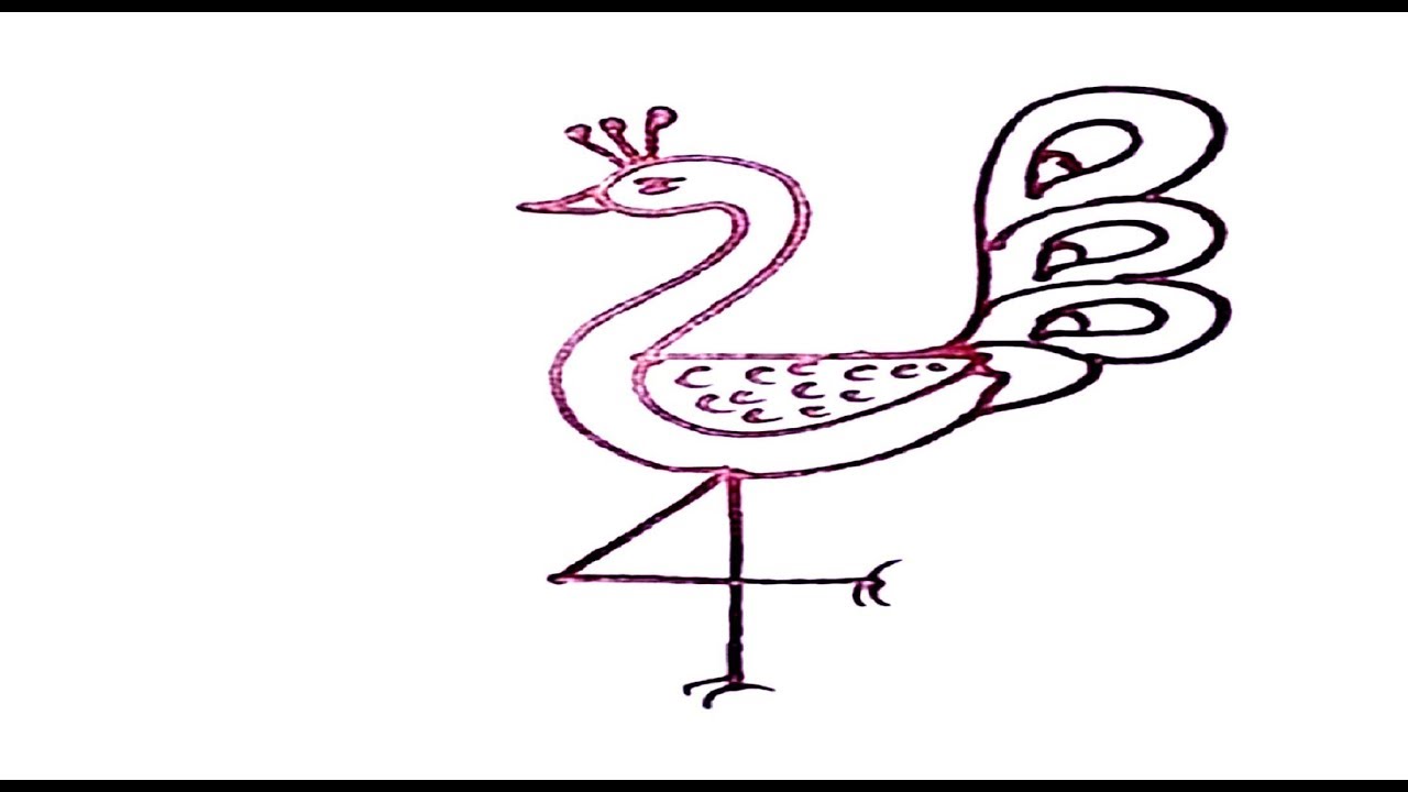 1280x720 Draw A Beautiful Peacock Simple Tricks Drawing Tips Life