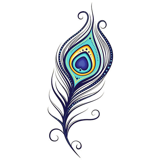 610x610 Simple Peacock Feather Tattoo Design
