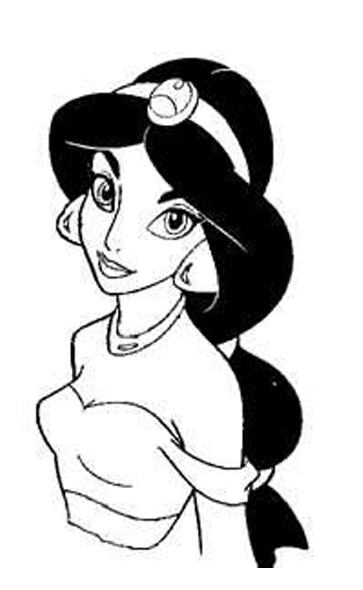 721x1173 Beautiful Princess Jasmine Coloring Pages With Disney Printable