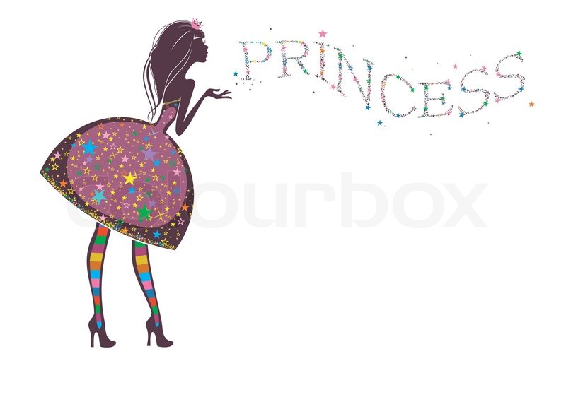800x569 Silhouette Of A Beautiful Princess Stock Vector Colourbox