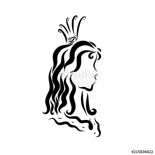 500x500 Beautiful Princess Or Young Queen With Wavy Hair, Head, Profile