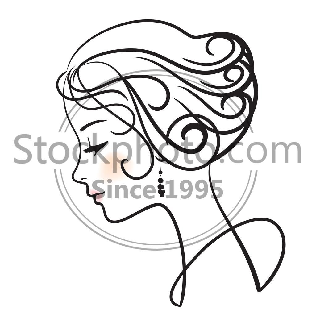 1024x1024 Beautiful Woman Face Art Black And White Drawings