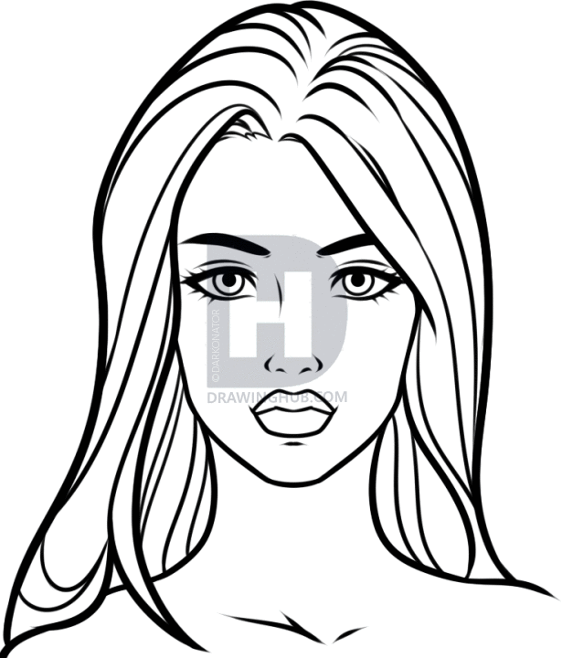 615x720 How To Draw A Beautiful Face, Step