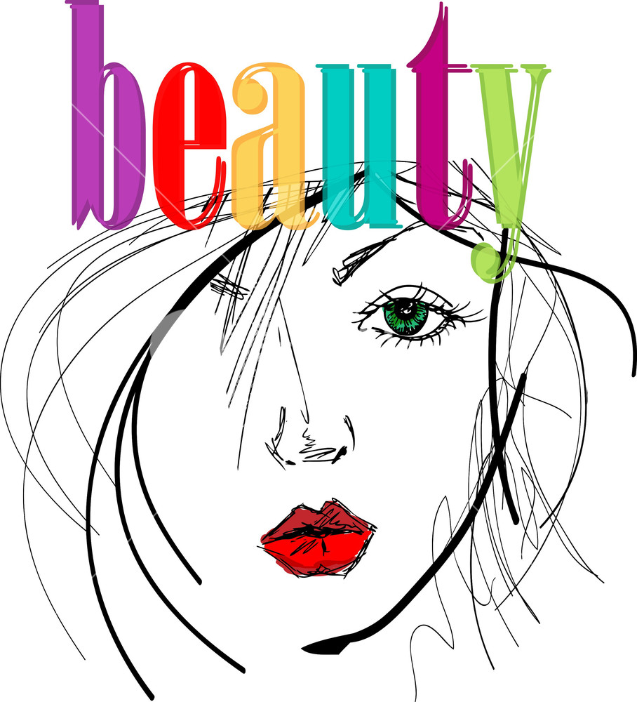 908x1000 Sketch Of Beautiful Woman Face Vector Illustration Royalty Free